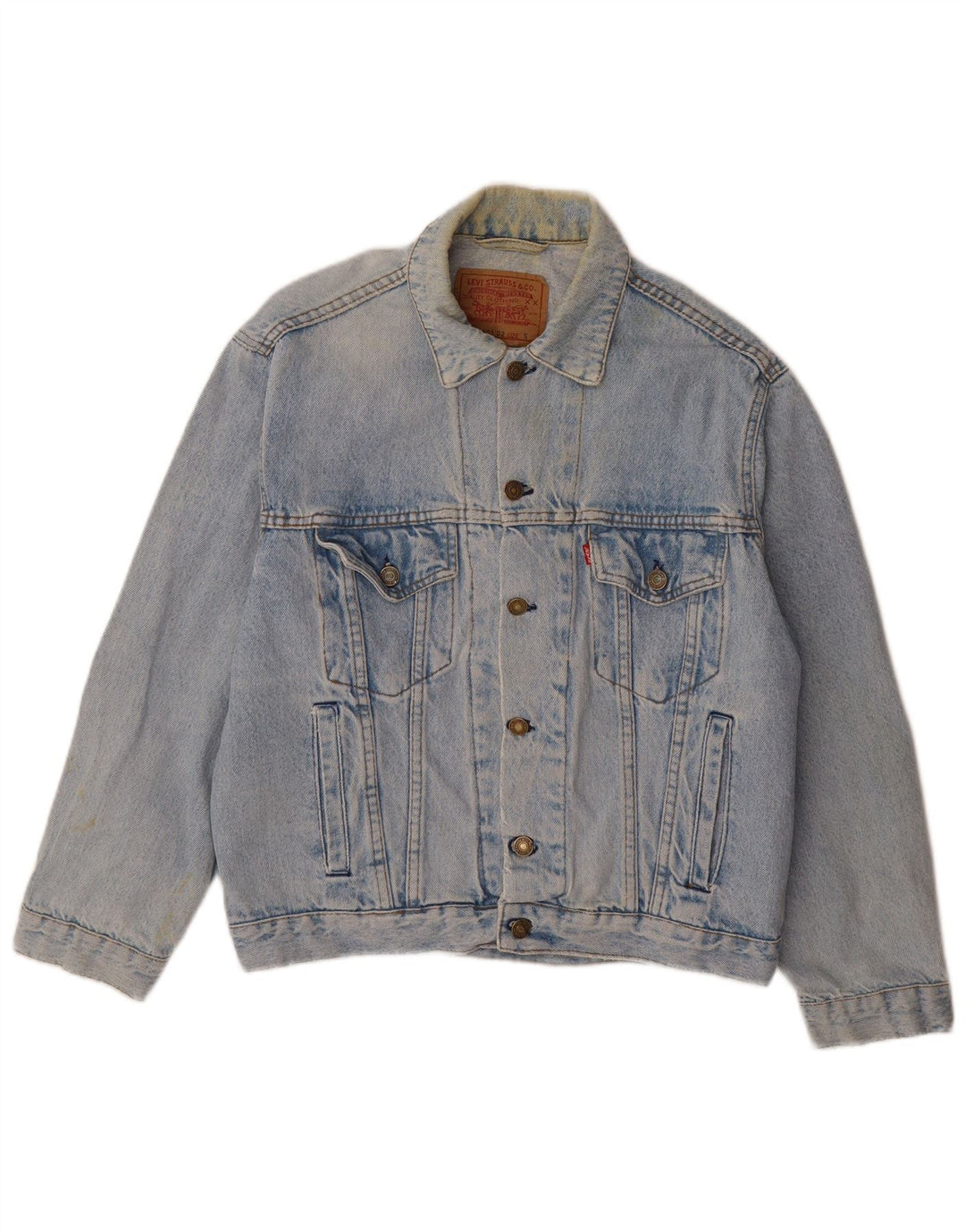 Jaqueta jeans masculina Levi's UK 36 pequeno algodão azul