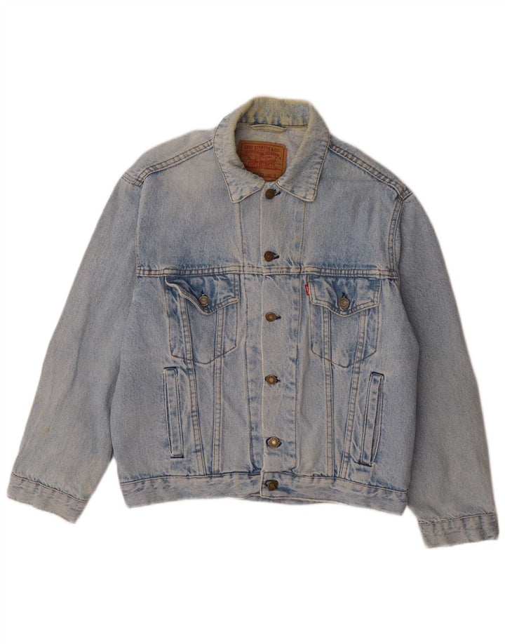 Jaqueta jeans masculina Levi's UK 36 pequeno algodão azul