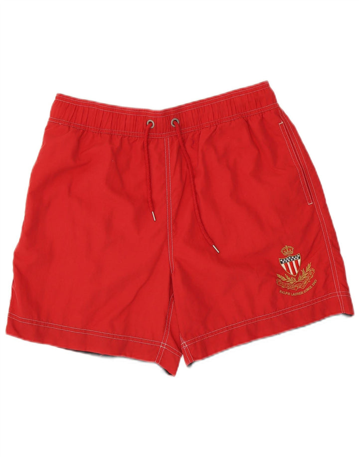 POLO RALPH LAUREN Calção de banho masculino gráfico poliéster vermelho médio