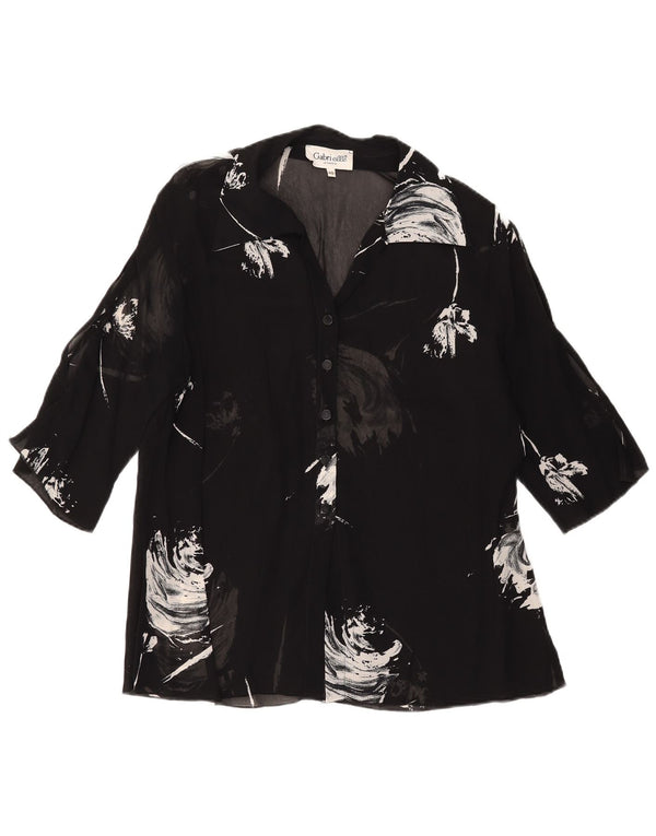 Blusa feminina vintage com estampa abstrata 1/2 manga IT 48 XL preta