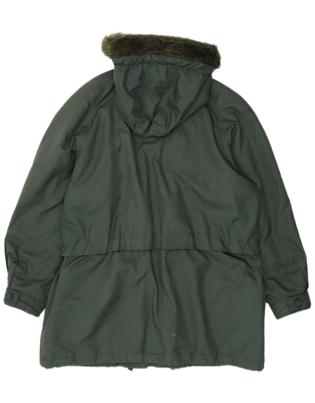 Jaqueta Parka com capuz para mulheres vintage Reino Unido 20 2XL poliéster verde