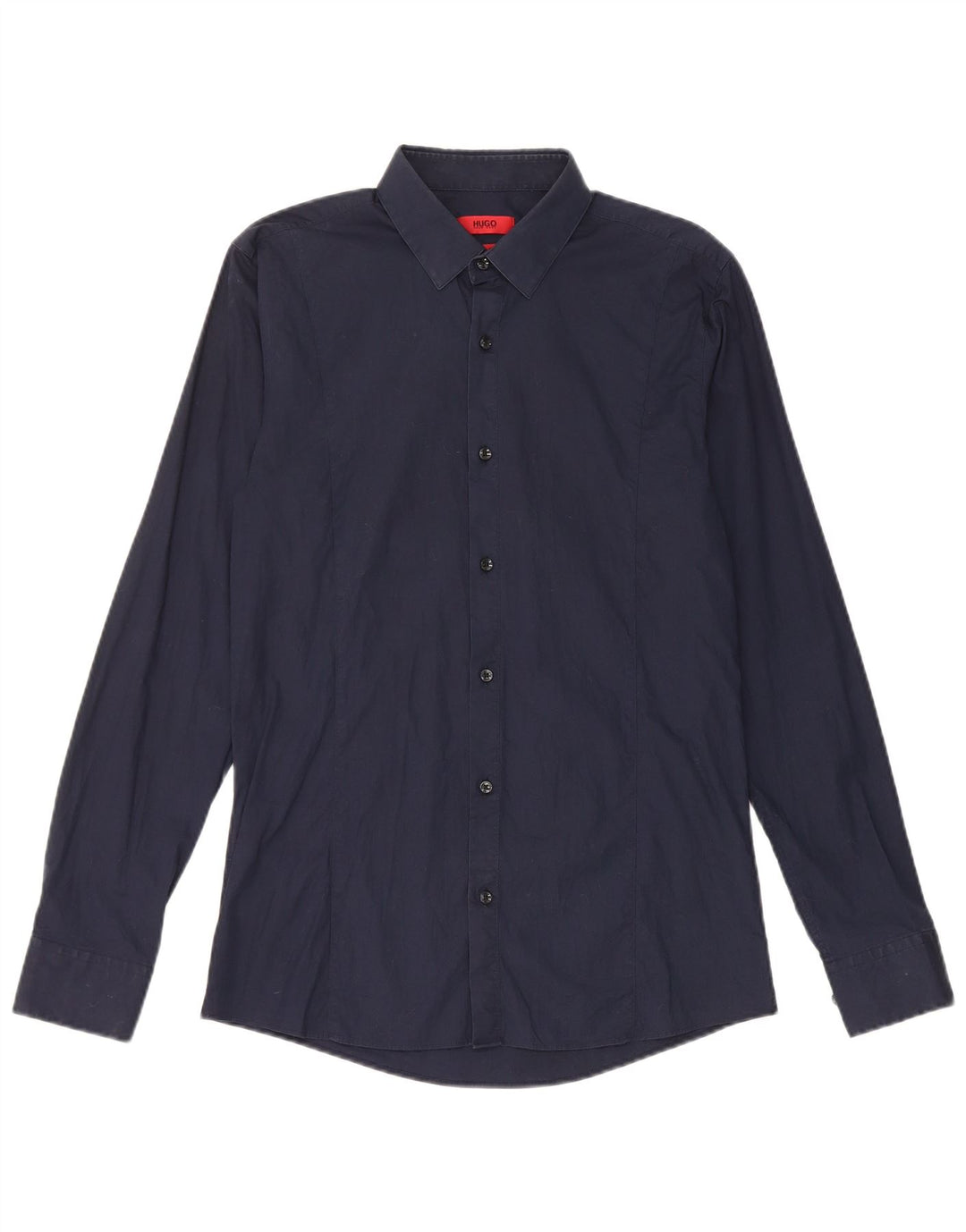 Camisa Slim Fit Masculina Hugo Boss Pequena Azul Marinho Algodão