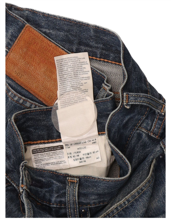 Levi's Masculino 501 Straight Jeans W32 L32 Azul Algodão