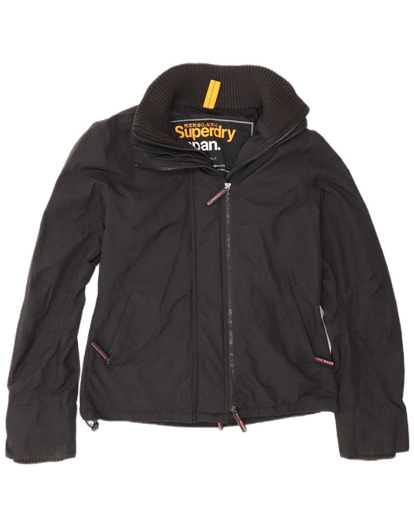 Jaqueta corta-vento feminina Superdry Regular Fit UK 16 grande nylon preto