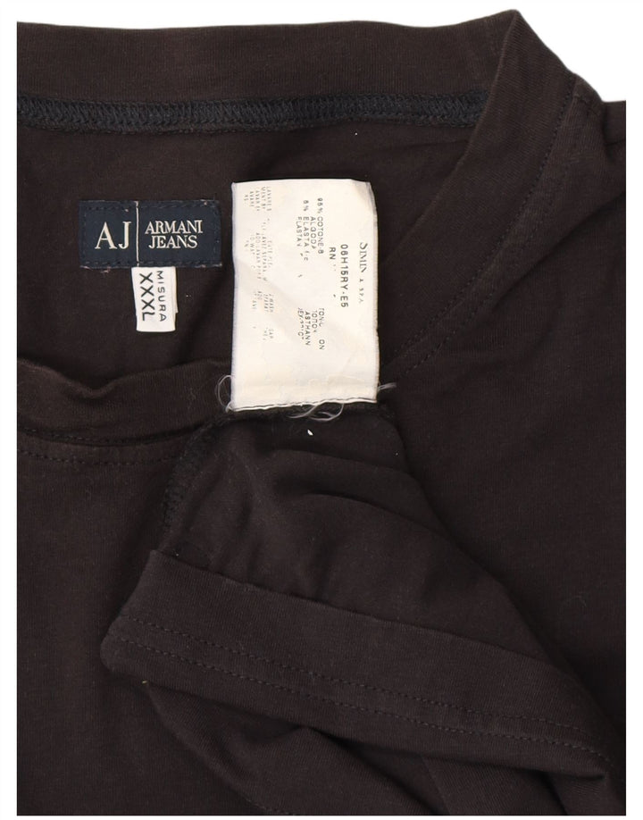 ARMANI JEANS Camiseta gráfica masculina Top 3XL algodão preto