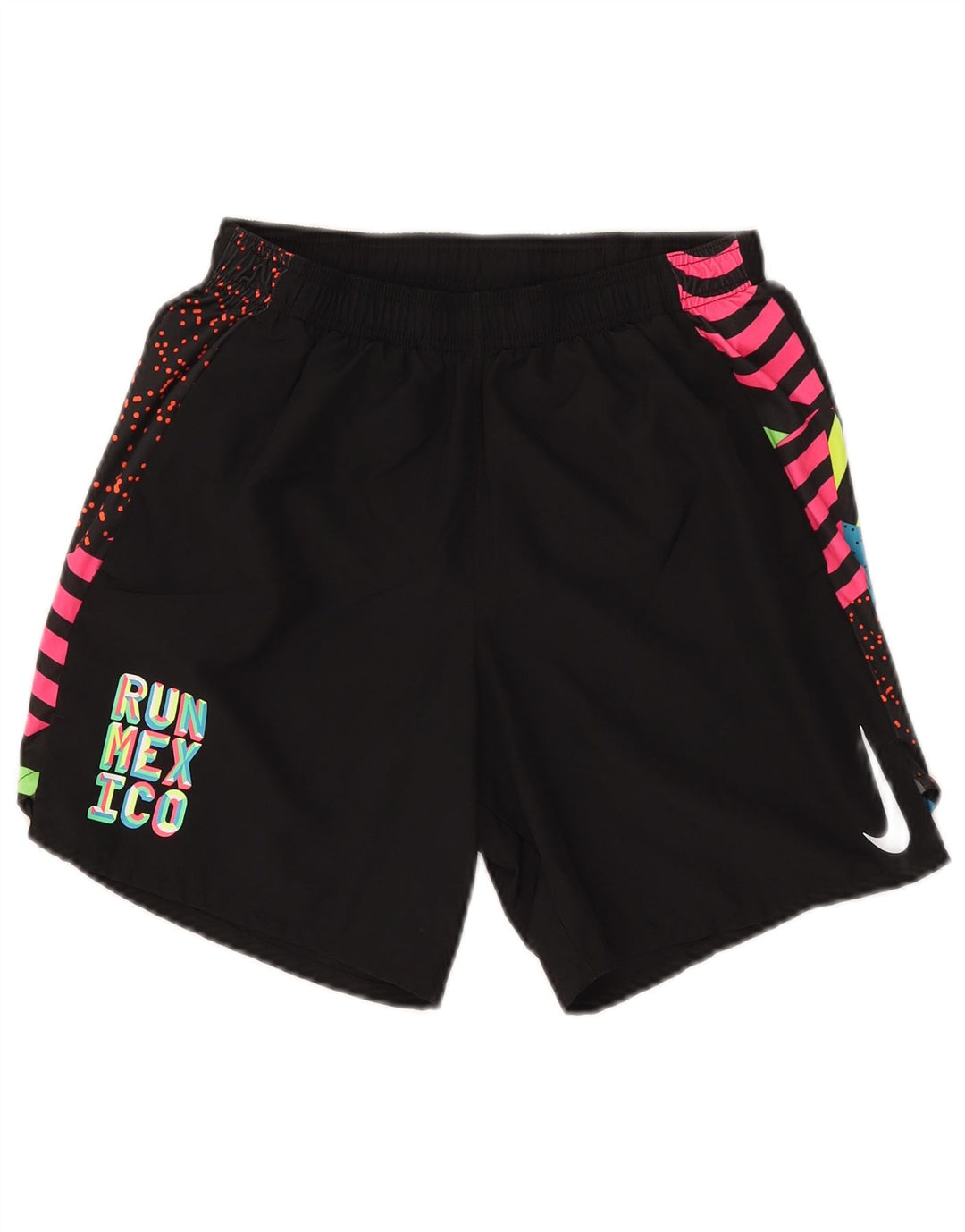 Shorts esportivos gráficos femininos Nike Dri Fit pequenos pretos