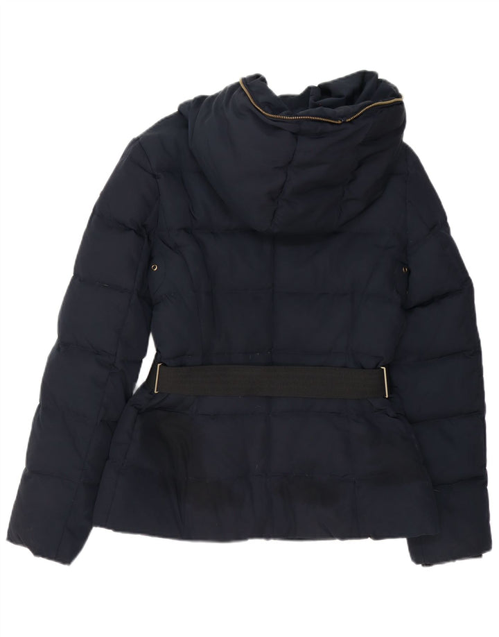 Jaqueta acolchoada com capuz feminina Esprit UK 8 poliéster azul marinho pequeno