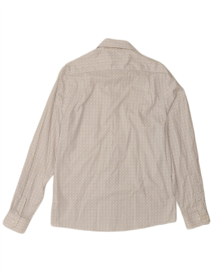 Camisa masculina Tommy Hilfiger Slim Fit tamanho 15 1/2 médio branco manchado