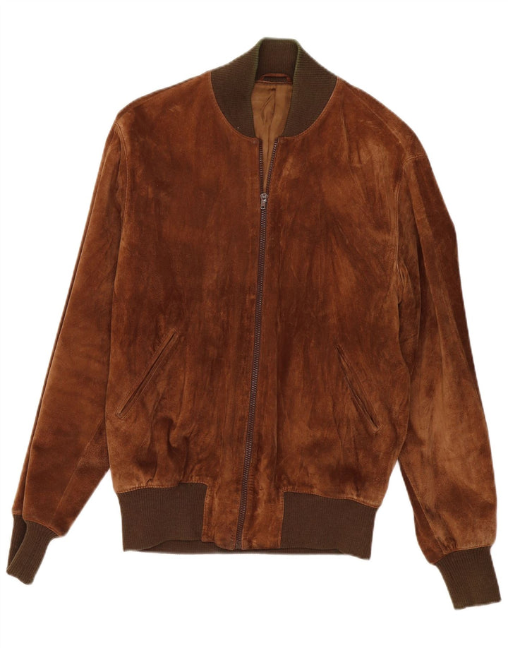 Jaqueta bomber masculina vintage de camurça IT 54 2XL bege