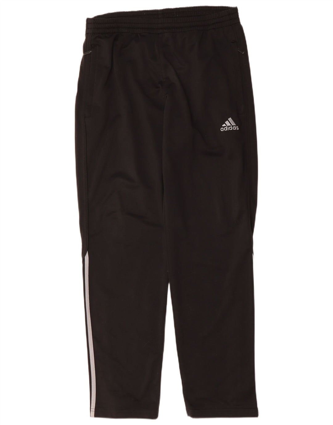 Calças de treino masculinas Adidas UK 36/38 poliéster preto pequeno