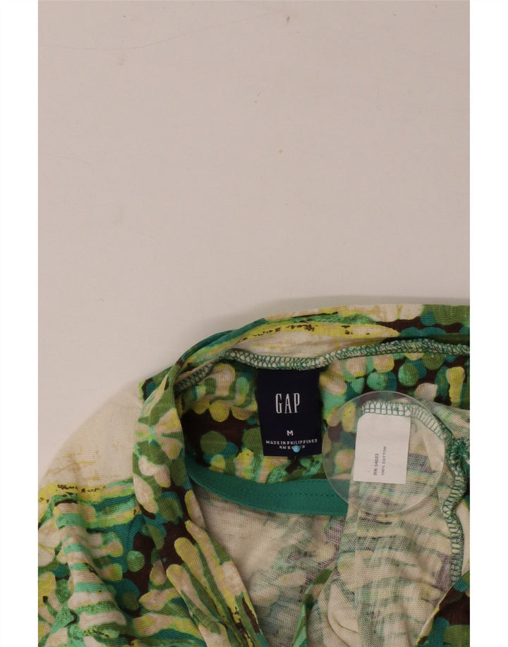 Top feminino Gap Halter UK 12 verde médio Argyle/algodão diamante