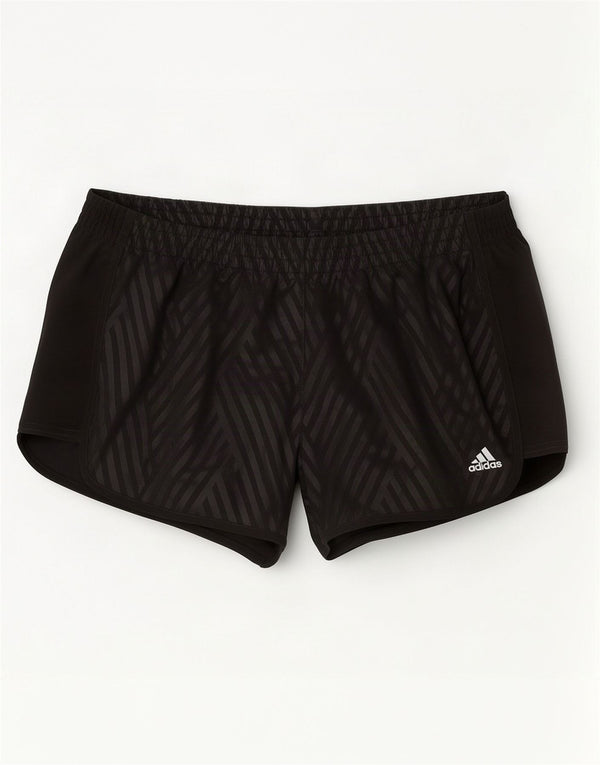 Adidas Womens Climalite Sport Shorts UK 16/18 Grande Listrado Preto