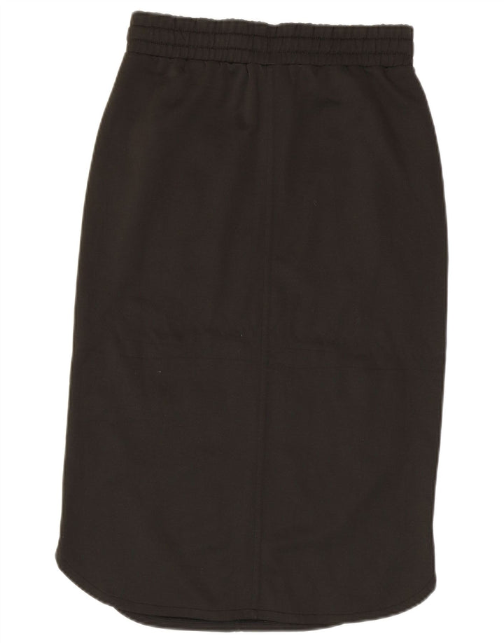 Saia midi feminina BENETTON pequena W27 poliéster cáqui