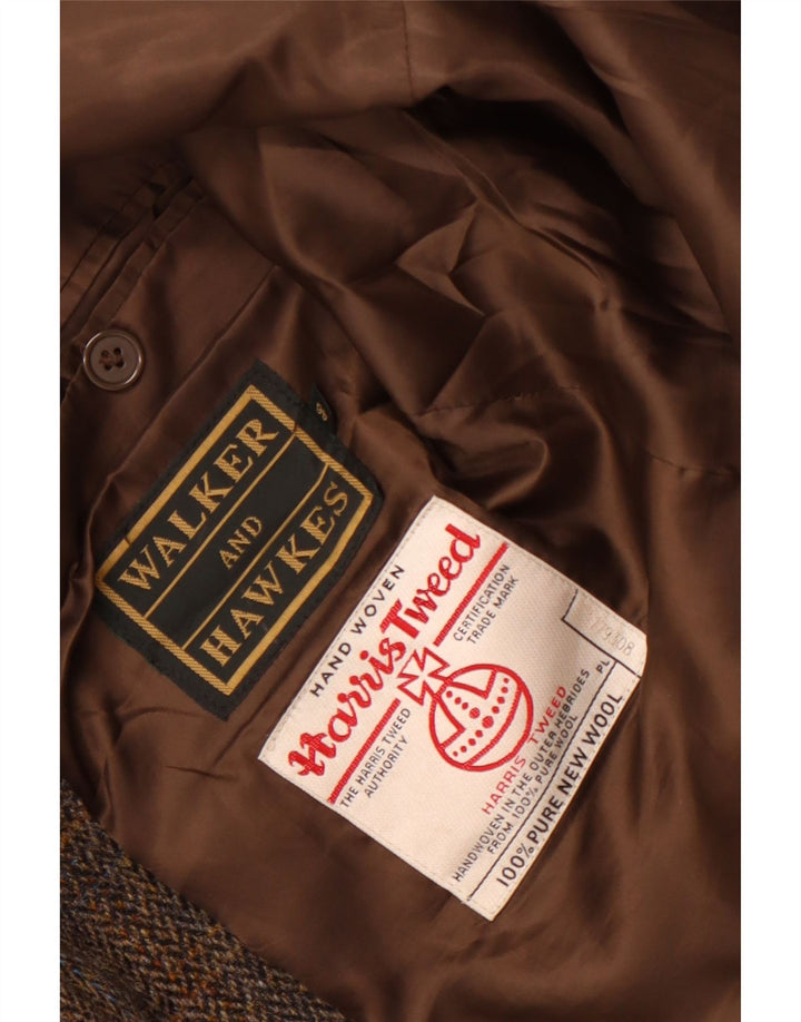 Walker and Hawkes Jaqueta masculina Harris Tweed Blazer IT 46 3XL marrom