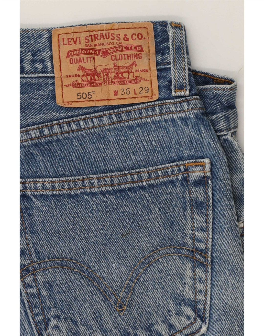 Calça jeans masculina Levi's 505 Regular Fit Straight W36 L26 Azul Algodão