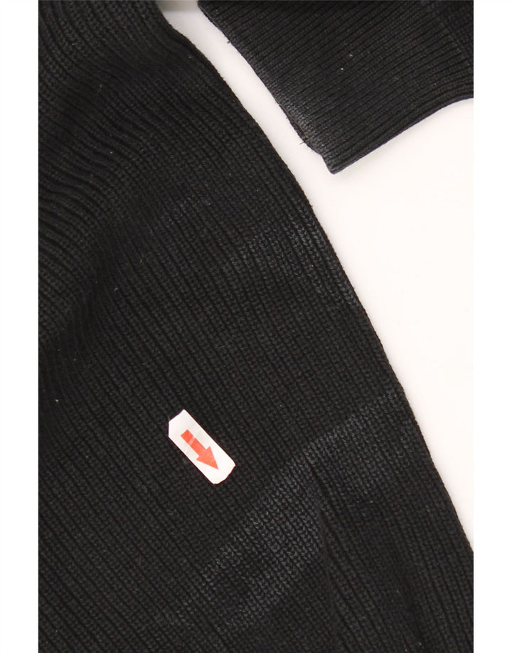 Zara Suéter masculino com gola redonda e algodão preto pequeno