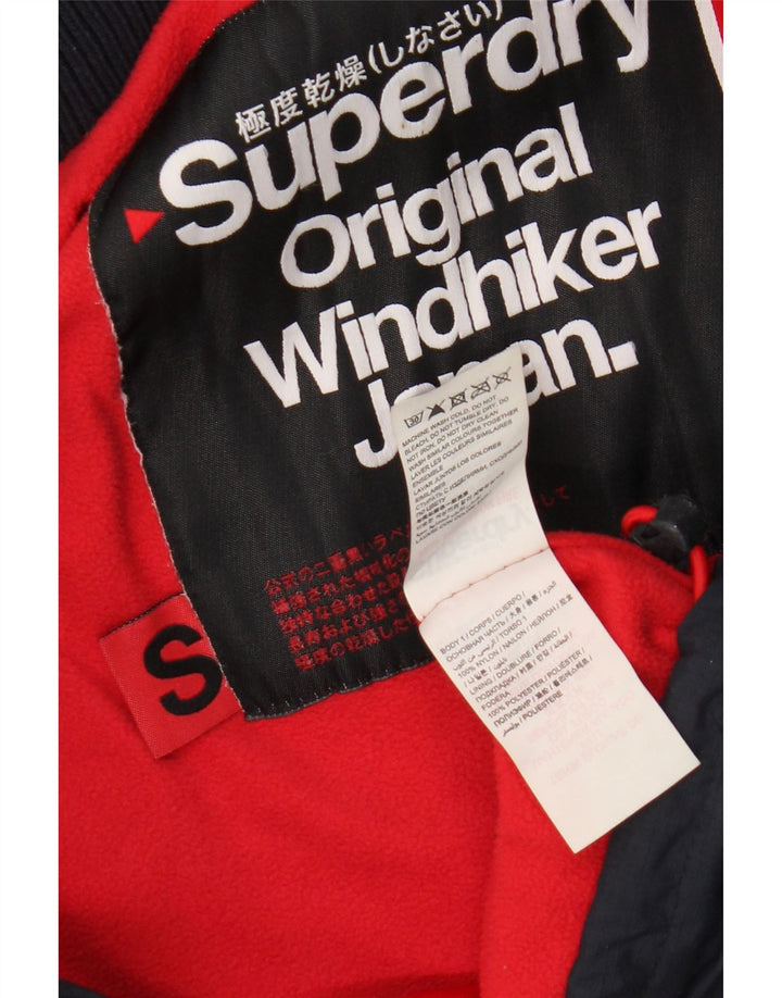 Jaqueta corta-vento masculina Superdry Windhiker com capuz Reino Unido 36 pequeno azul marinho