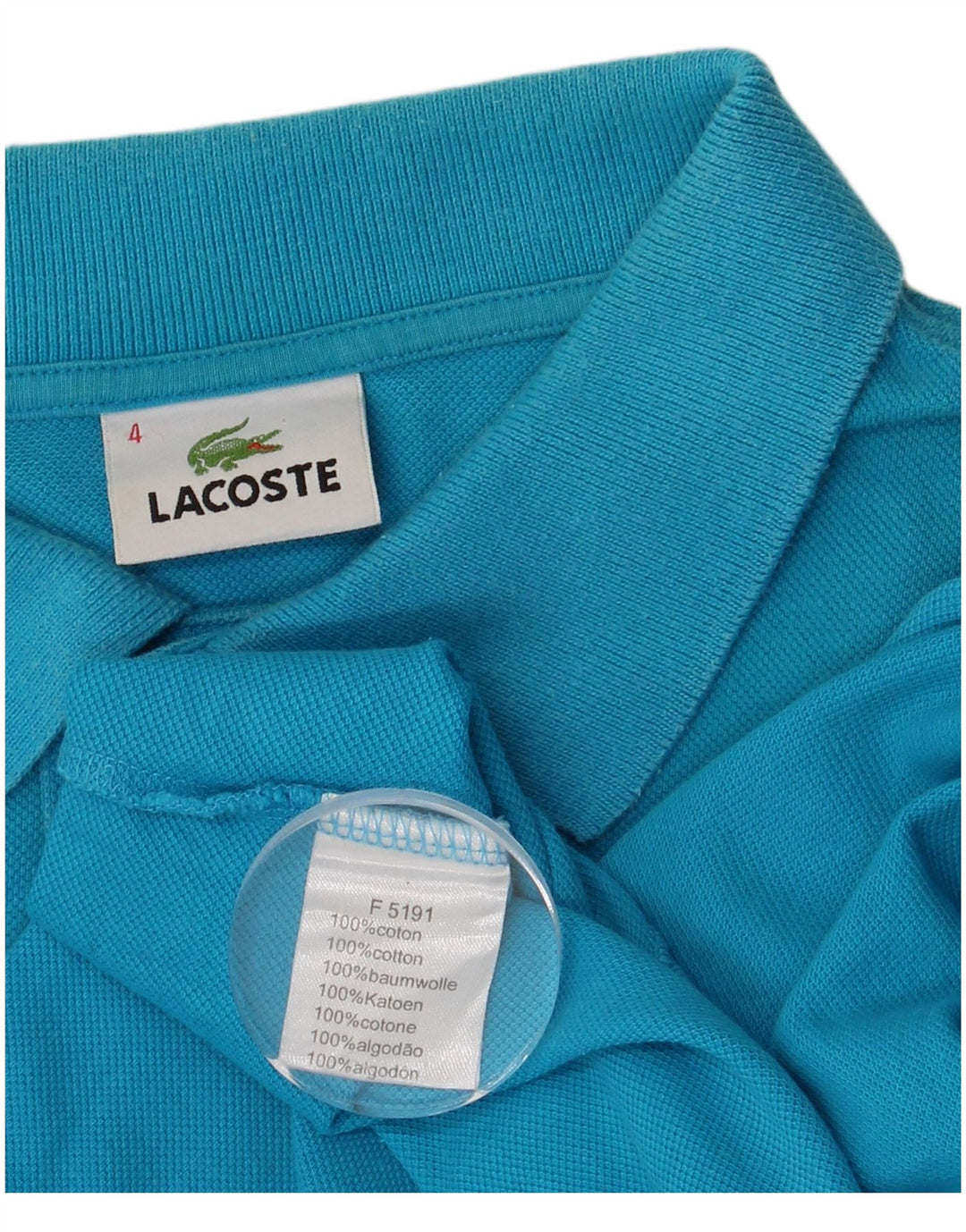 LACOSTE Mens Polo Shirt Size 4 Medium Blue Cotton