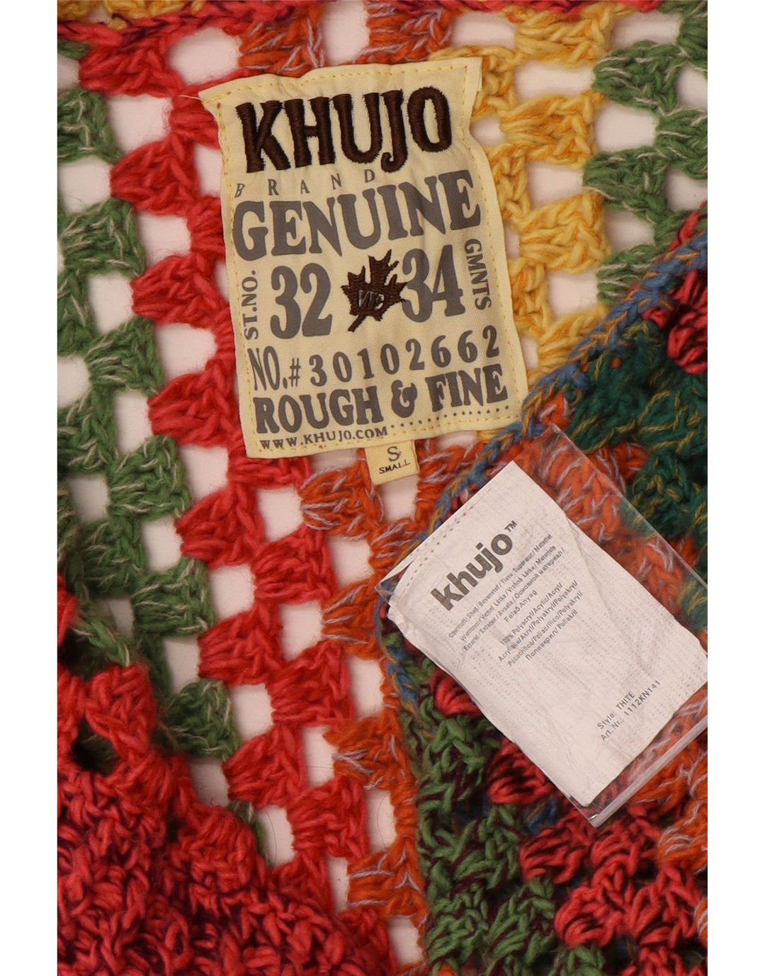 Suéter cardigã feminino grande com palangre KHUJO Reino Unido 10 pequeno multicolorido