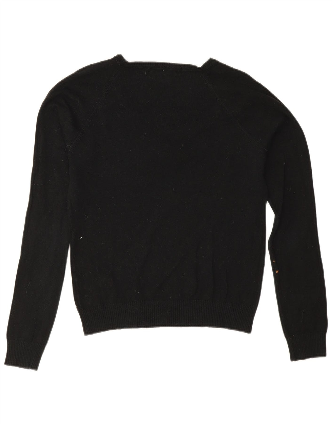 Suéter feminino Zara com decote em V Reino Unido 12 algodão preto médio