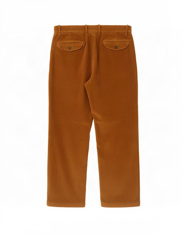Calça masculina reta de veludo cotelê Marks & Spencer W36 L29 algodão marrom
