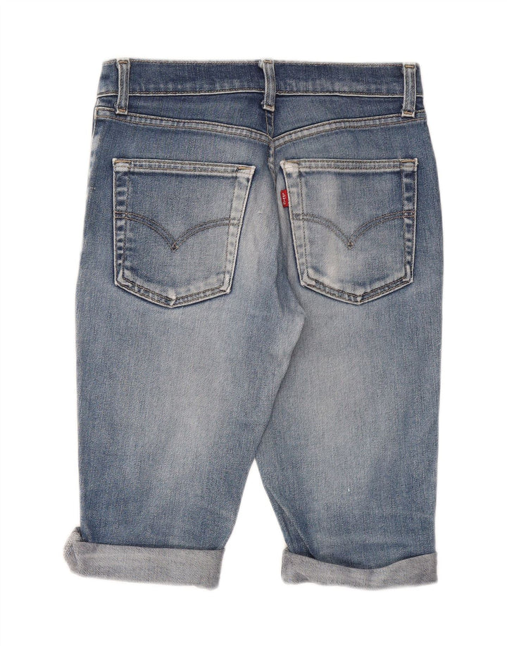 Shorts jeans feminino LEVI'S W27 pequeno algodão azul