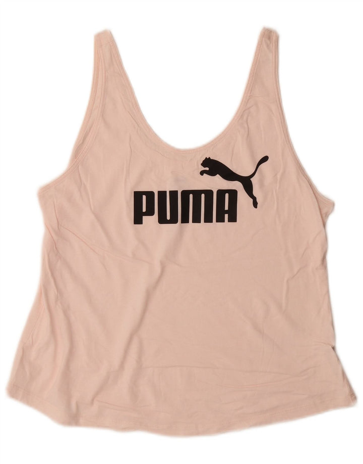 Puma Womens Graphic Vest Top UK 14 Médio Rosa