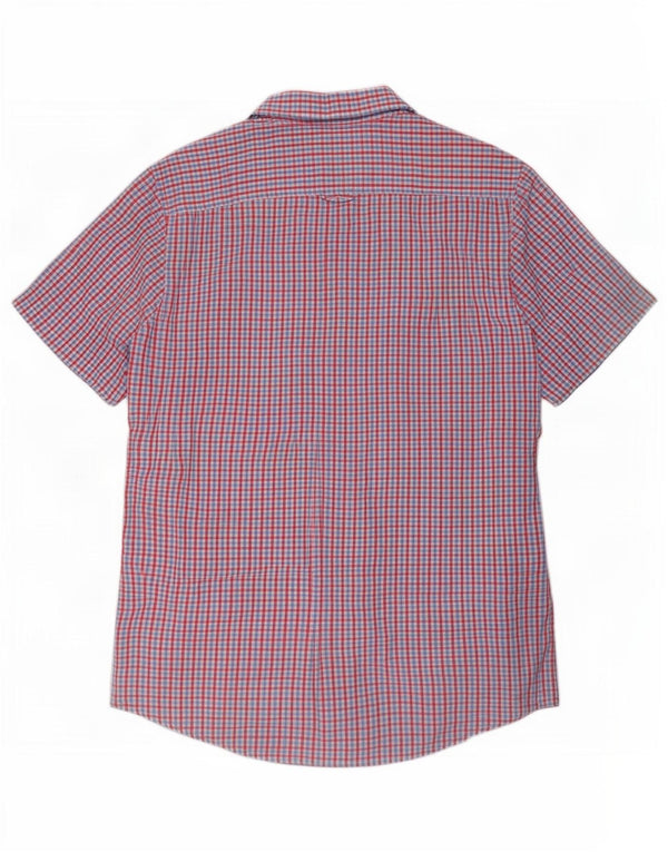 Crew Clothing Mens Camisa de manga curta 2XL Algodão xadrez vermelho