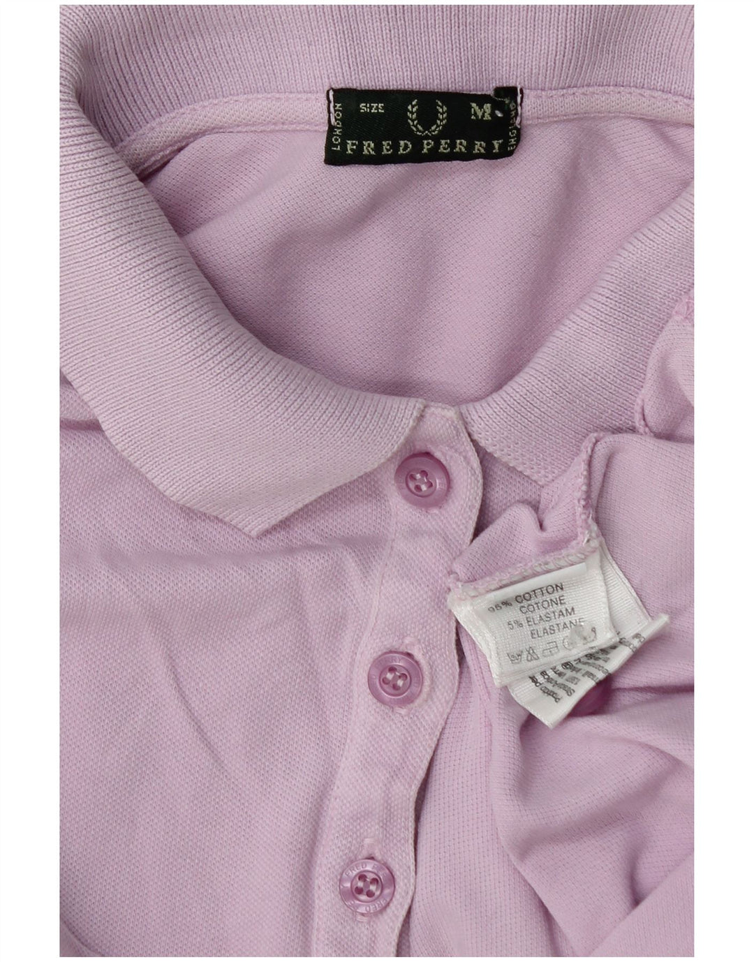 Camisa polo feminina Fred Perry Reino Unido 12 algodão roxo médio