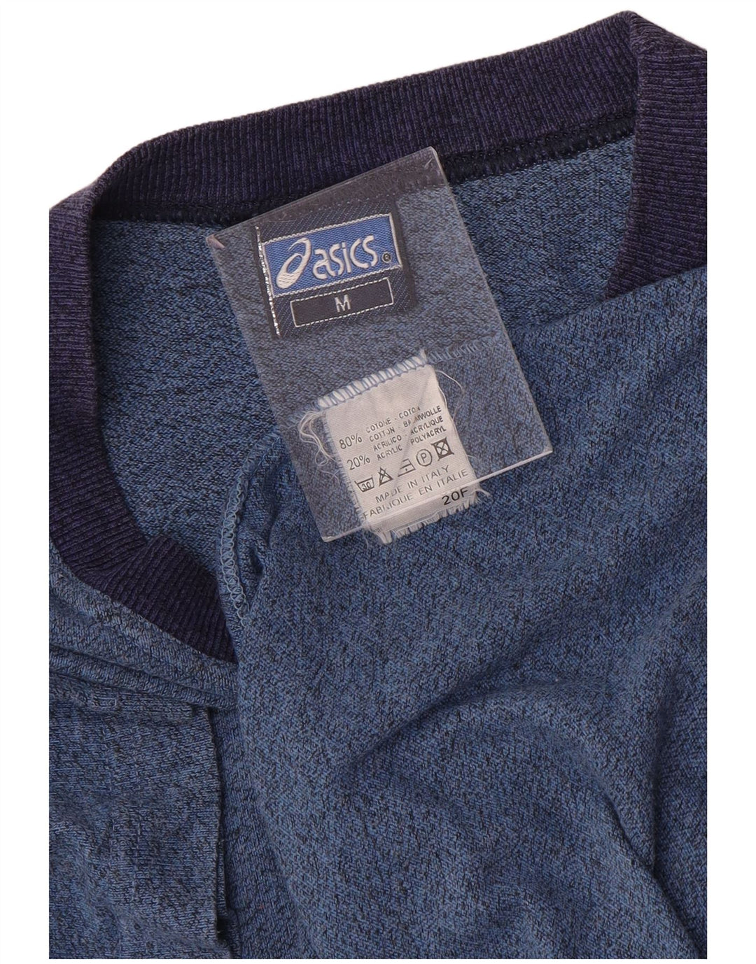 Camiseta masculina ASICS Top médio algodão manchado azul