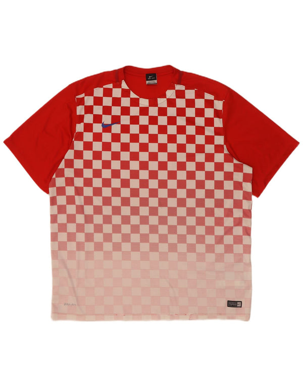Camiseta masculina Nike Dri Fit Top 2XL poliéster geométrico vermelho