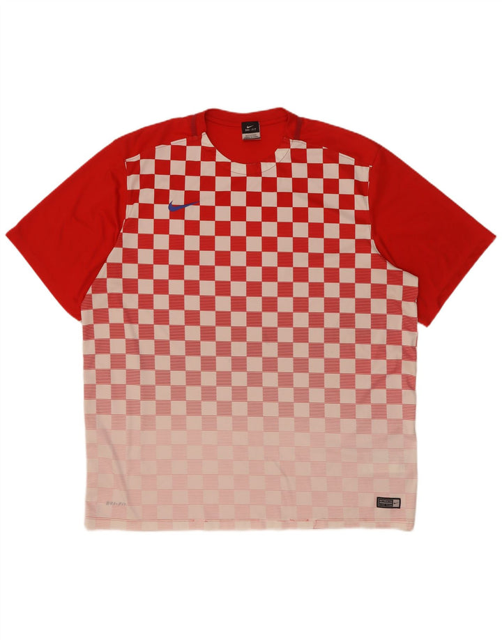 Camiseta masculina Nike Dri Fit Top 2XL poliéster geométrico vermelho