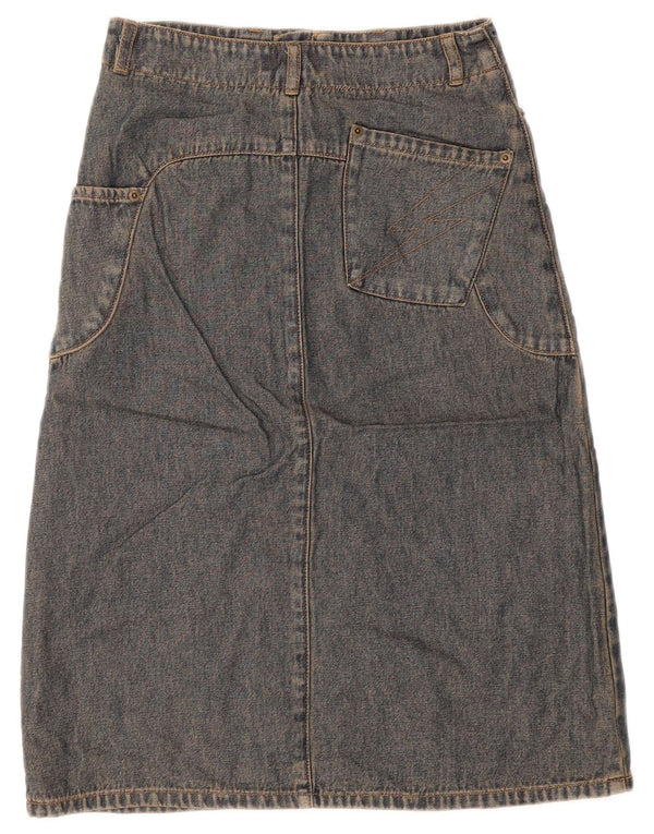 Saia jeans feminina Topshop UK 8 pequena W26 azul