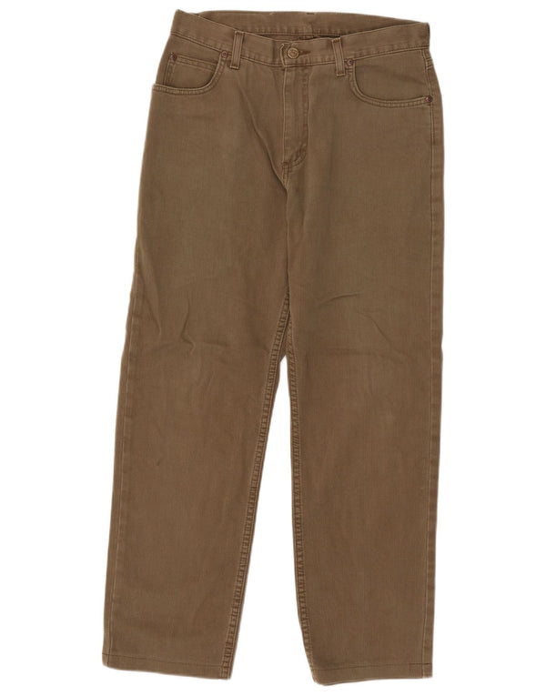 Lee Mens Brooklyn calças casuais retas W32 L30 algodão cáqui