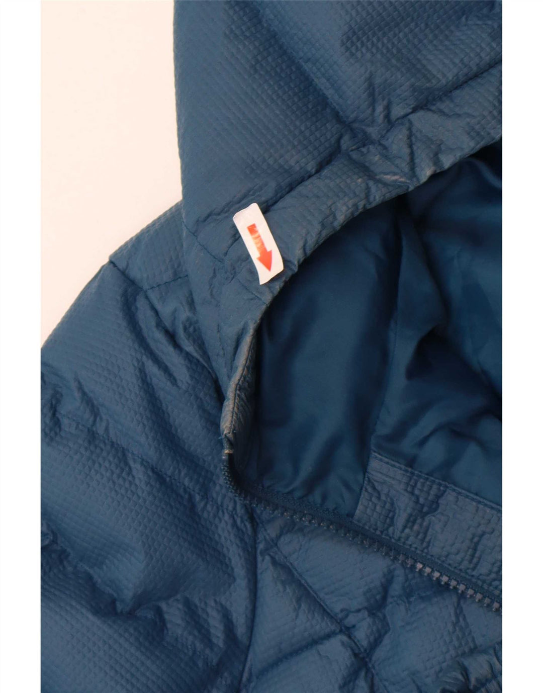 Jaqueta acolchoada com capuz feminina Adidas UK 10 pequena azul marinho nylon