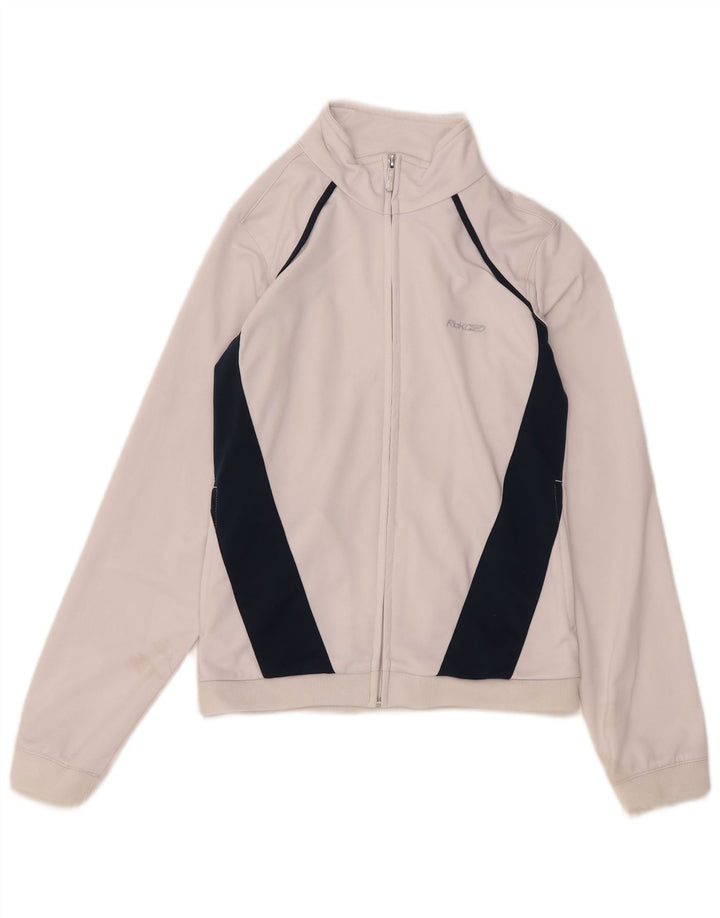 Reebok Womens Tracksuit Top Jacket UK 12 Médio Branco Colourblock Poliéster