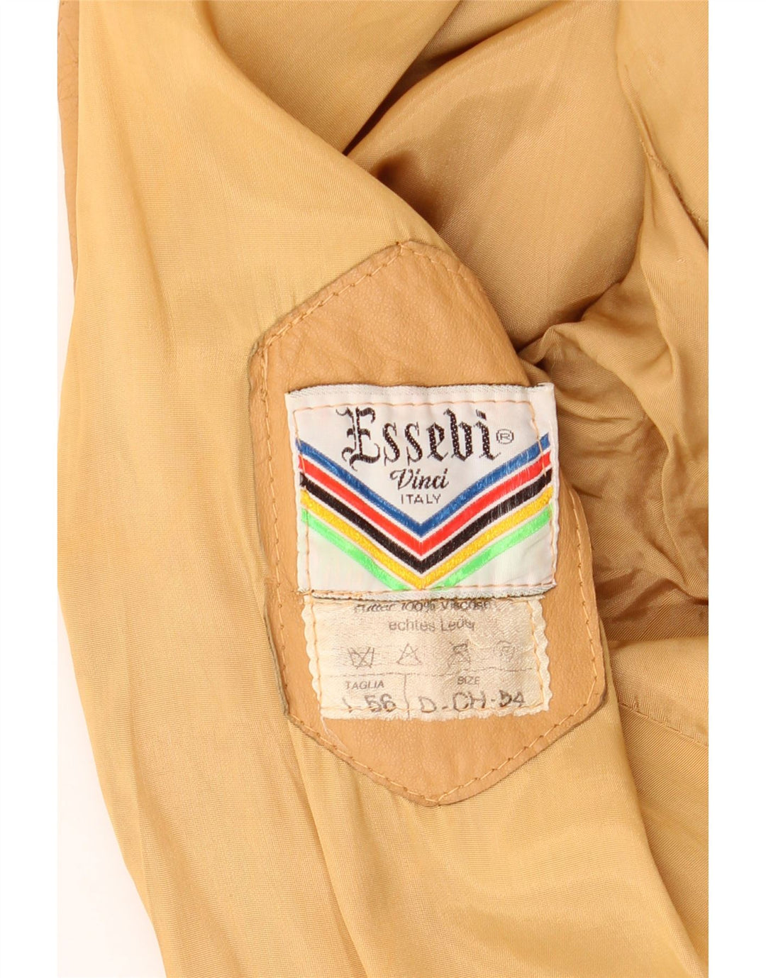 Jaqueta masculina de couro bomber Essebi IT 56 3XL couro bege