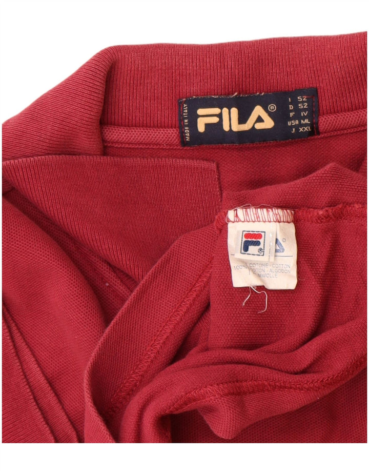 Camisa polo masculina Fila IT 52 grande algodão vermelho