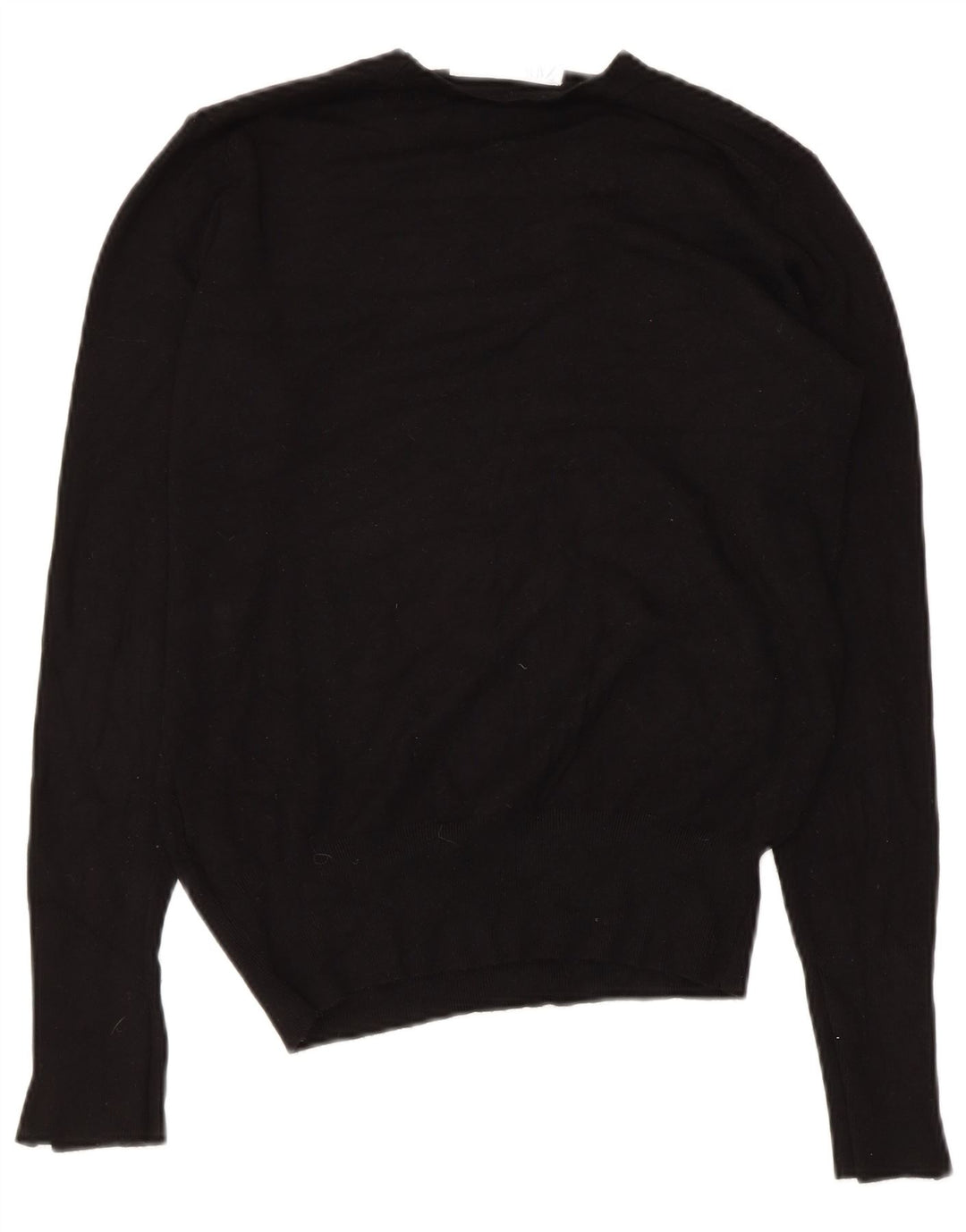Suéter feminino Zara com gola redonda e viscose preta média UK 12