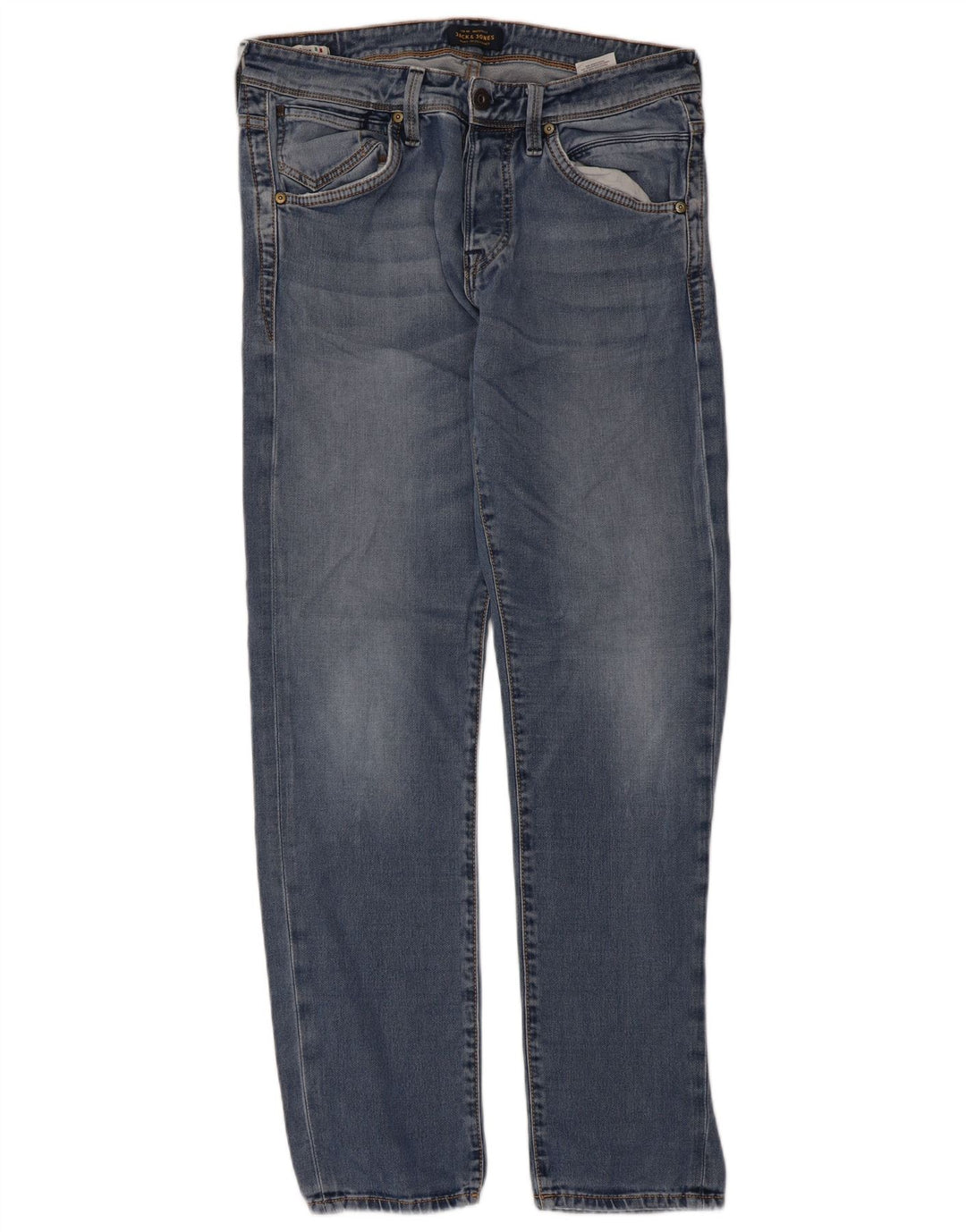 Jeans retos masculinos Jack & Jones W33 L32 algodão azul