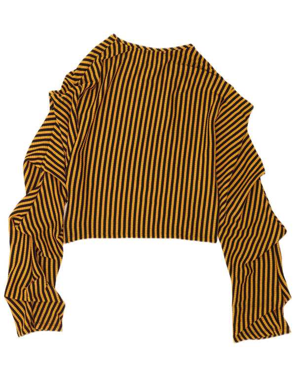 Blusa feminina Zara Top UK 10 pequena listrada amarela