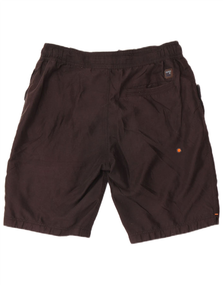 Shorts de natação masculinos Superdry Graphic médio preto poliéster