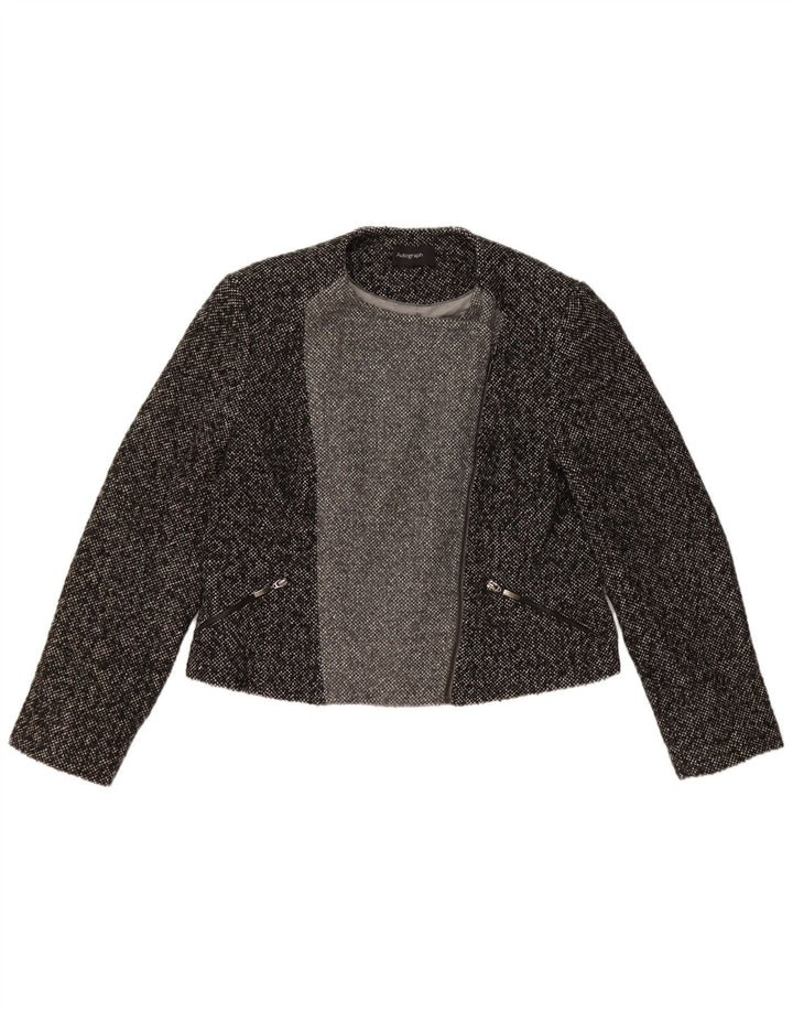 Jaqueta feminina Marks & Spencer Autograph Blazer UK 16 grande cinza manchada