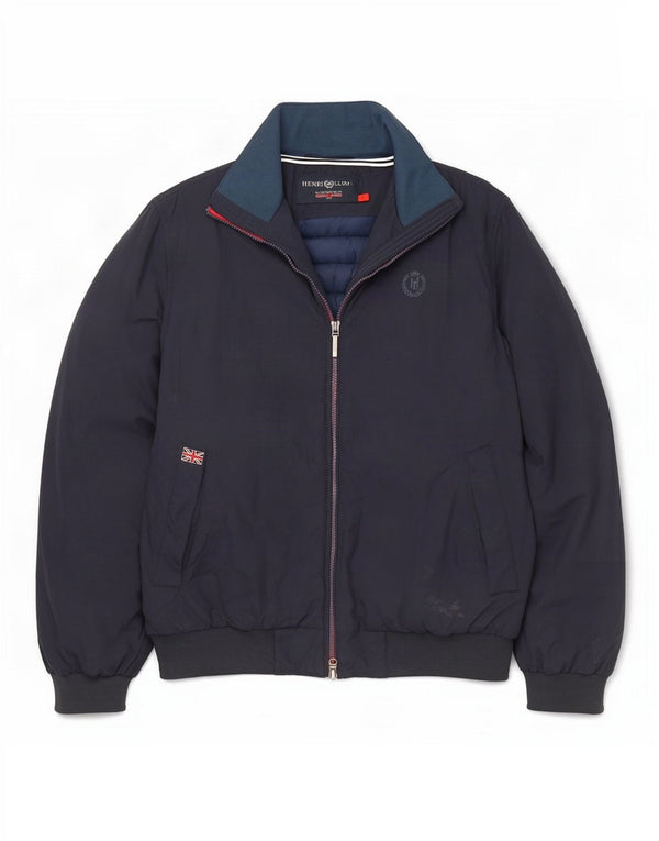 Jaqueta bomber masculina Henri Lloyd gráfica Reino Unido 40 grande nylon azul marinho