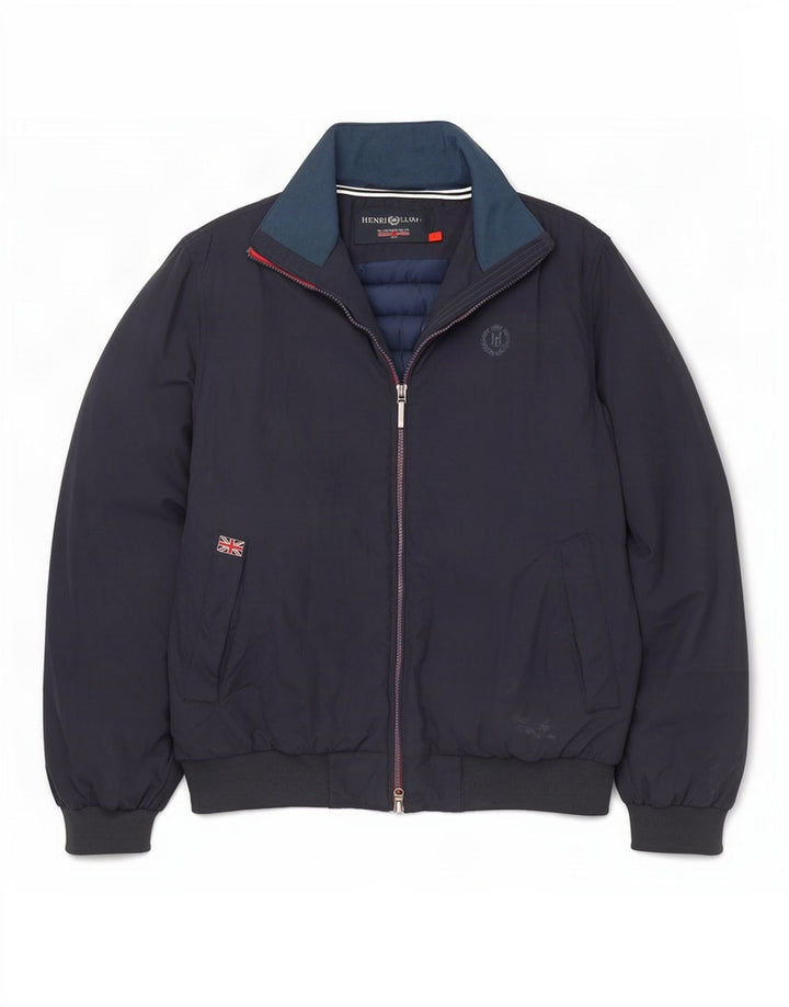 Jaqueta bomber masculina Henri Lloyd gráfica Reino Unido 40 grande nylon azul marinho