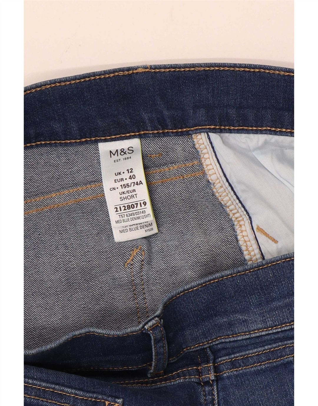 Jeans Marks & Spencer feminino slim bootcut Reino Unido 12 médio W30 L28 algodão azul