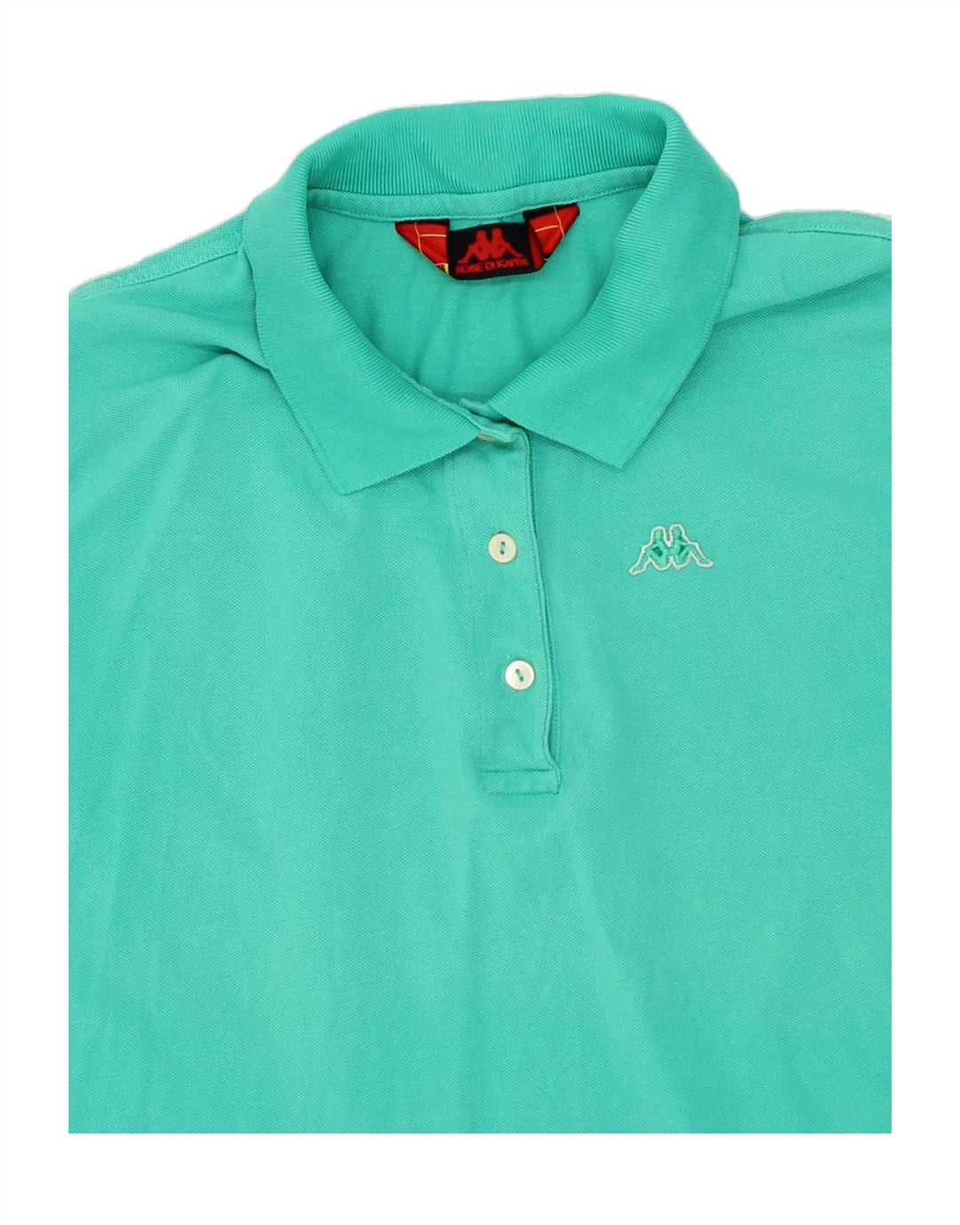 KAPPA Womens Polo Shirt UK 14 Large Turquoise Cotton Vintage Kappa and Second-Hand Kappa from Messina Hembry 
