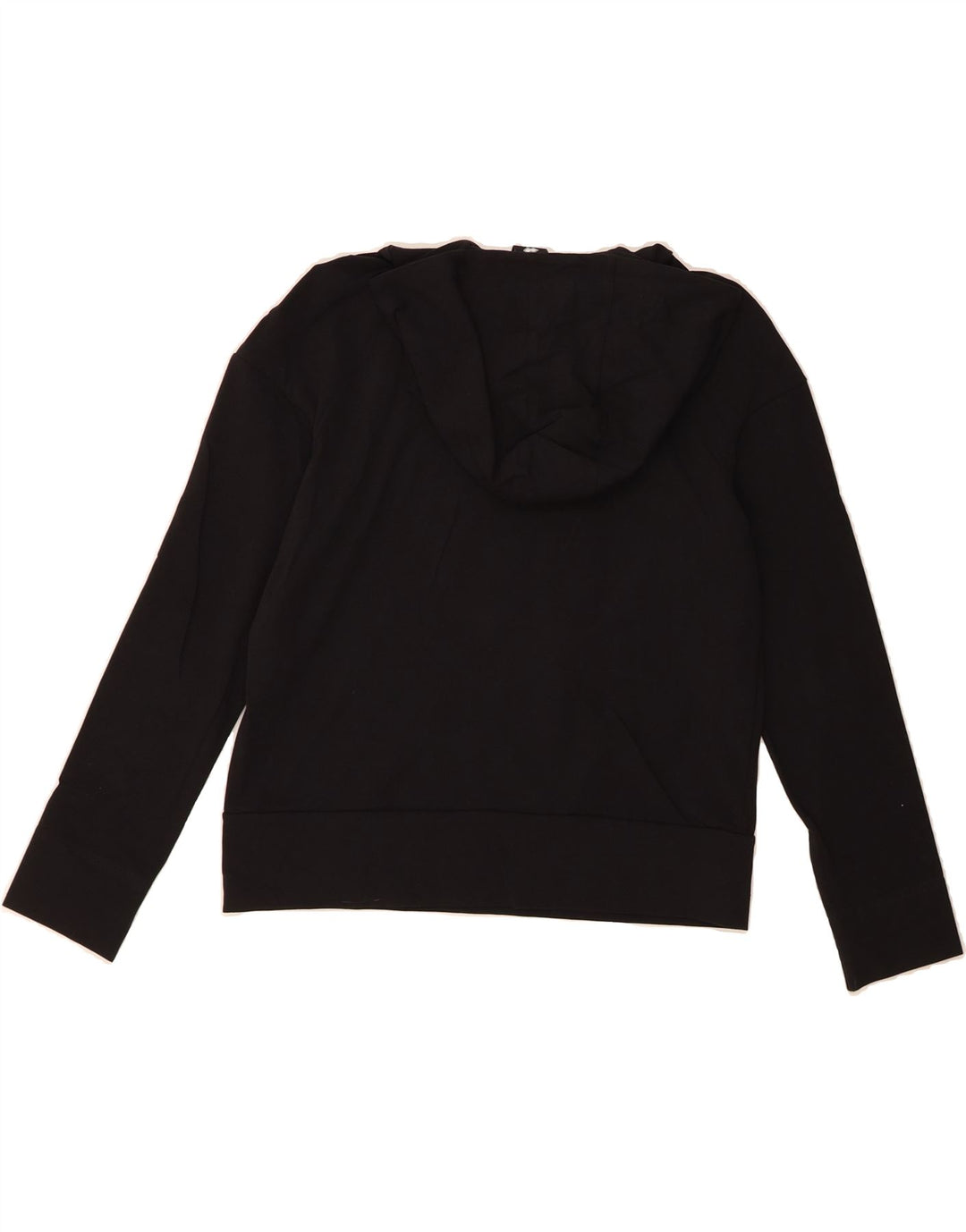 ERREA Womens Graphic Hoodie Jumper UK 10 Small Black Cotton Vintage Errea and Second-Hand Errea from Messina Hembry 