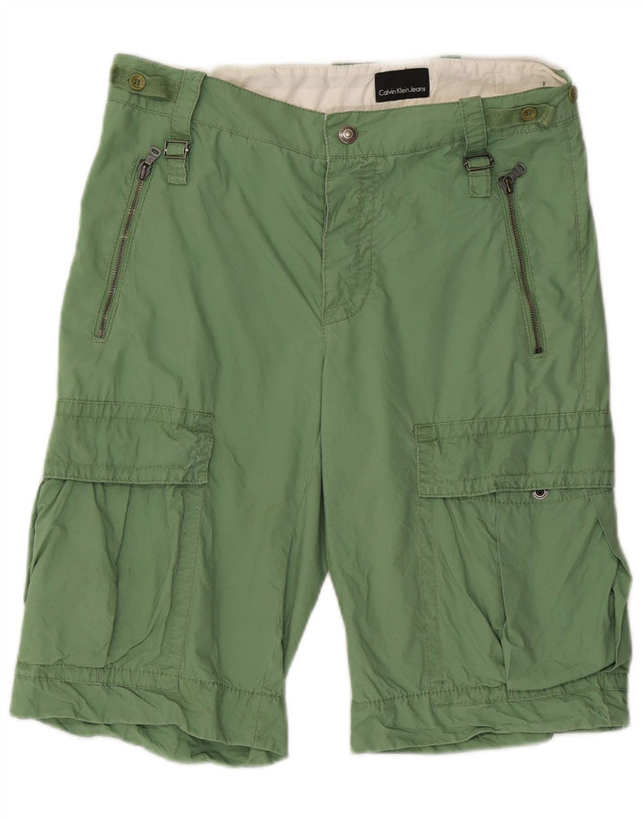Shorts cargo feminino Calvin Klein Jeans W32 verde médio