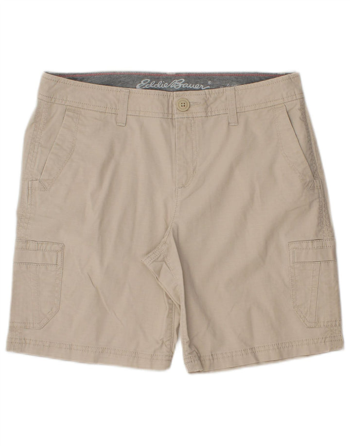 Shorts cargo feminino Eddie Bauer US 4 pequeno W30 algodão bege